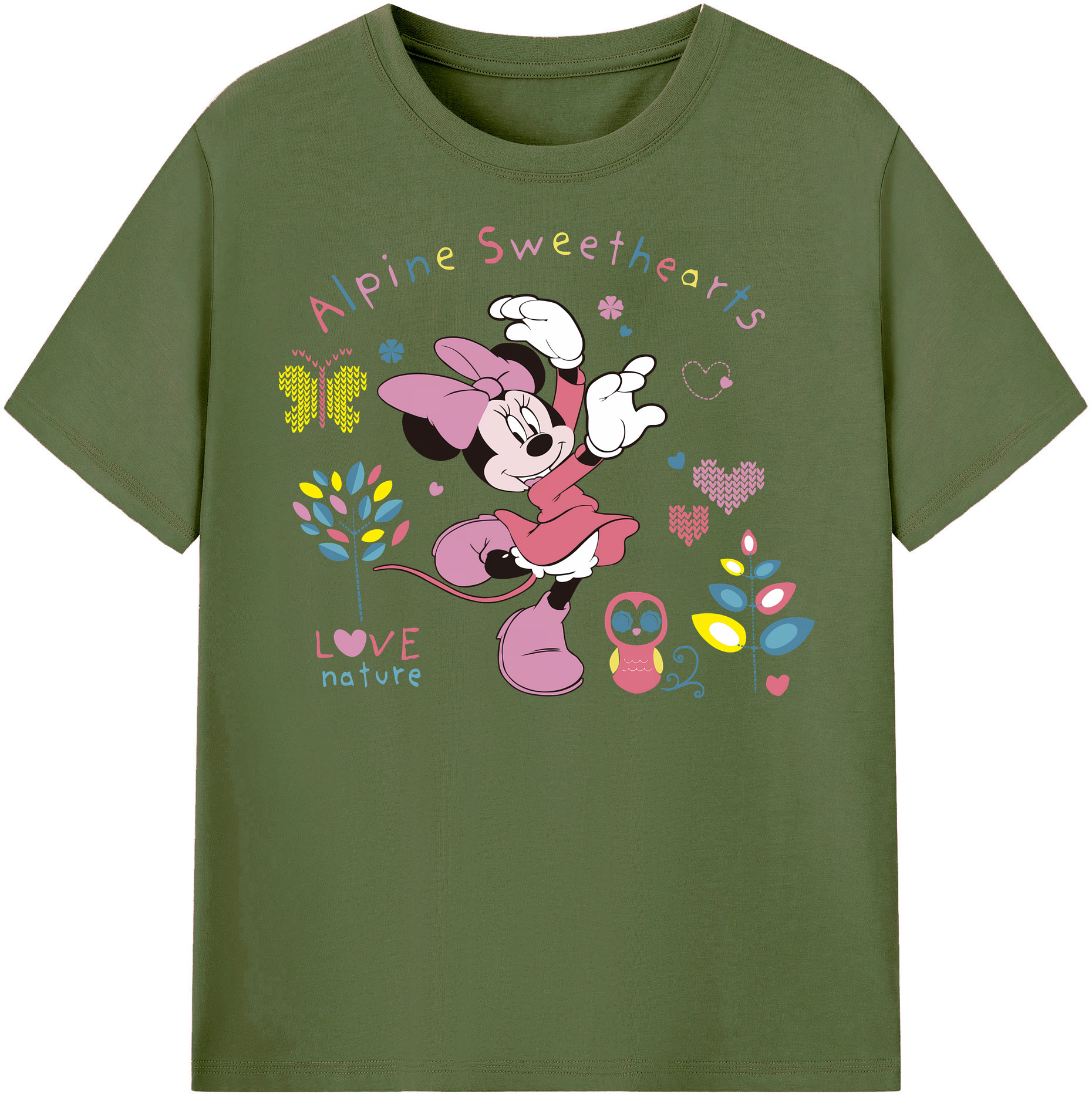 （画像用） ミッキーマウス Mickey Mouse 綿100％半袖Tシャツ（フロントプリント）